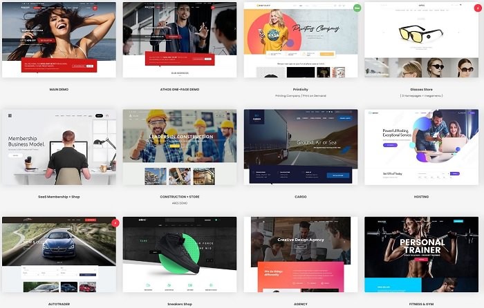 Kallyas тема WordPress 70+ демонстрационных веб-сайтов