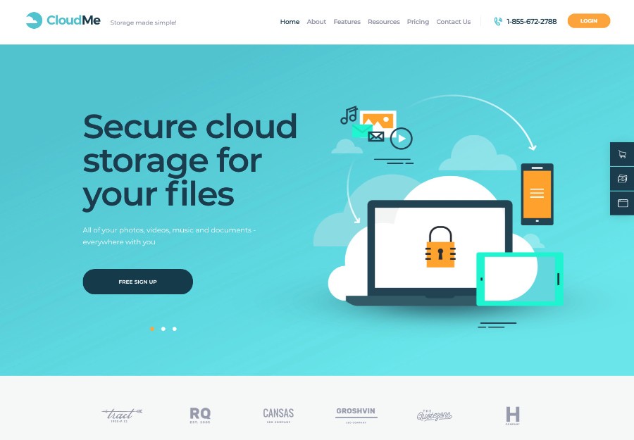 CloudMe | WordPress шаблон для сервиса облачных хранилищ данных