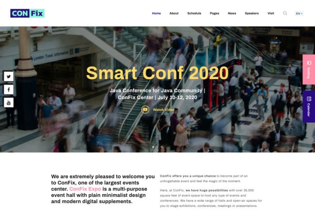 ConFix | WordPress шаблон для выставочного зала и места проведения конференций, мероприятий