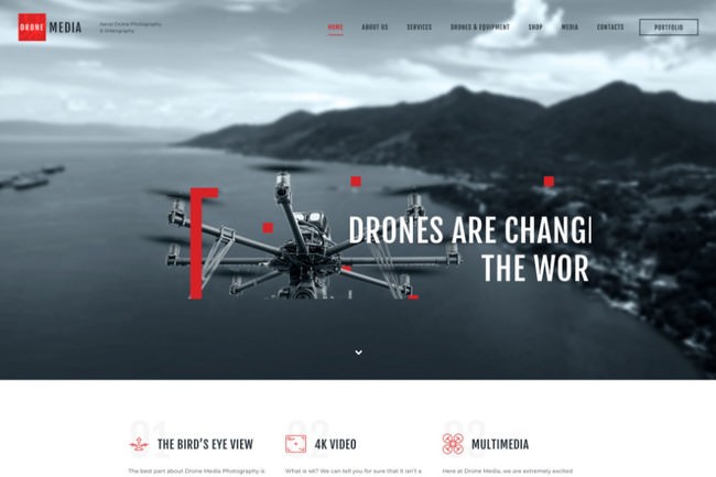 Drone Media | WordPress шаблон для видеографа и сьемок с дрона