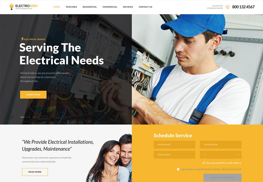 ElectroServ | WordPress шаблон для сервиса ремонта электроники