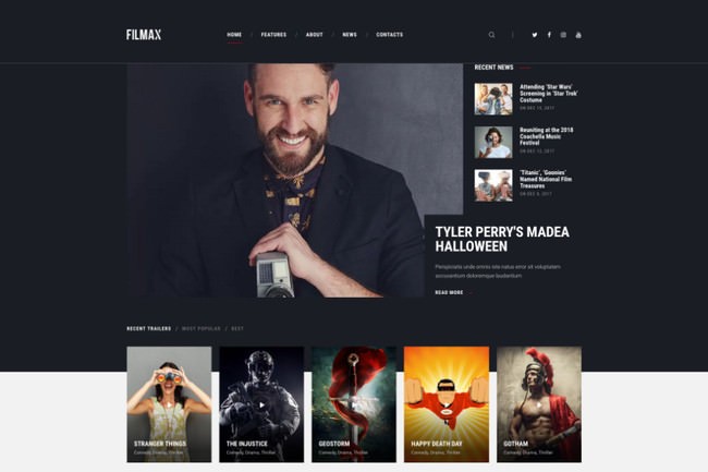 Filmax | WordPress шаблон для для блога о кино