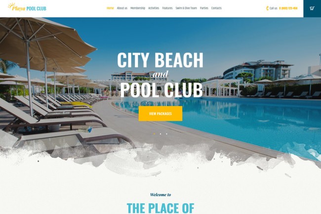 Playa | WordPress шаблон для городского пляжа и пляжного клуба