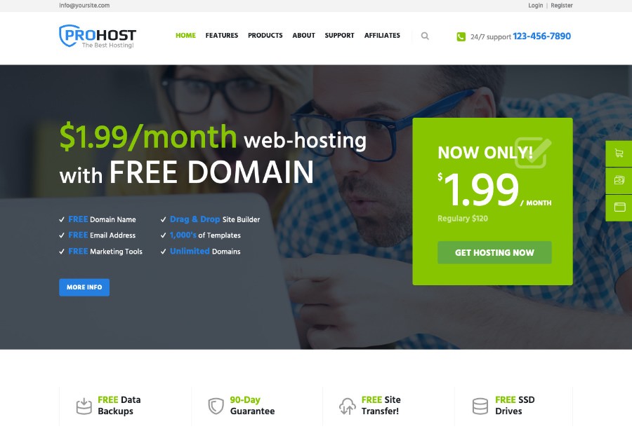 ProHost | WordPress шаблон для хостинг-провайдера