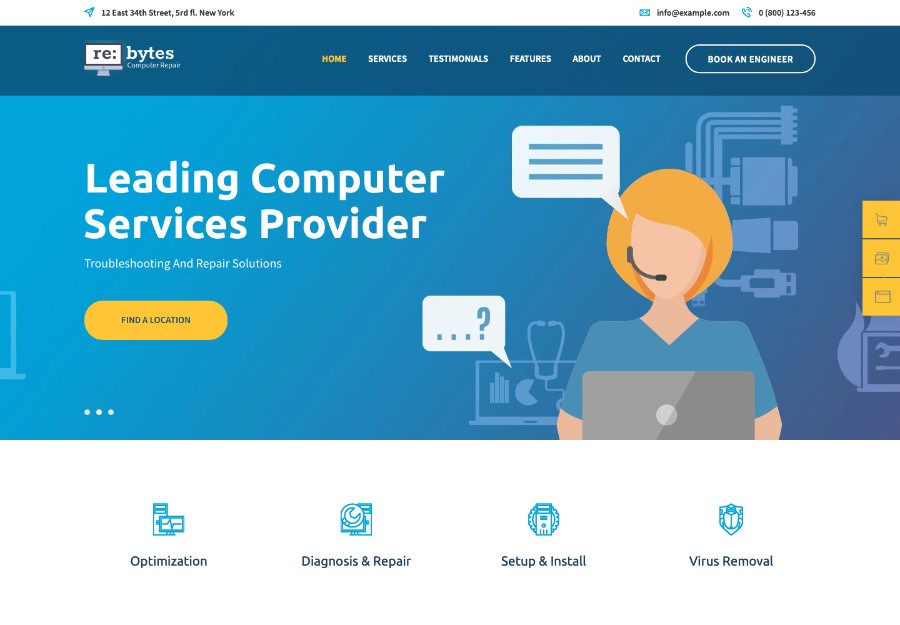 Re:bytes | WordPress шаблон для сервиса ремонта электроники
