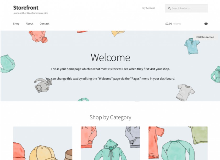 Storefront тема WordPress для WooCommerce