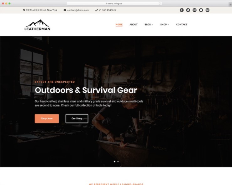 Leatherman тема для сайта выживания или рыбалки