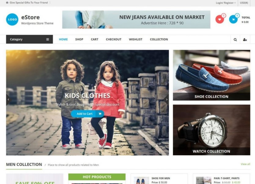 eStore тема для онлайн-бизнеса