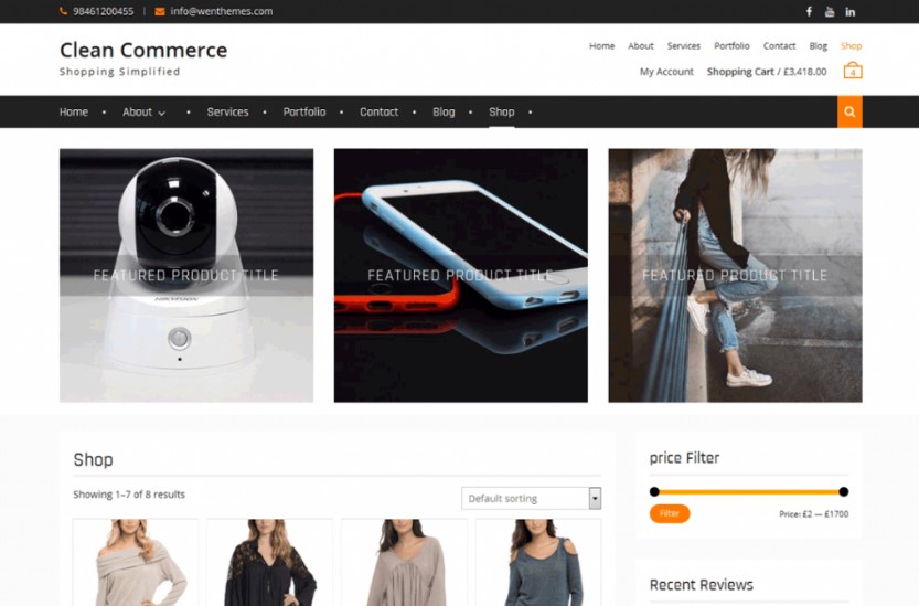 Clean Commerce тема вордпресс для сайта электронной коммерции