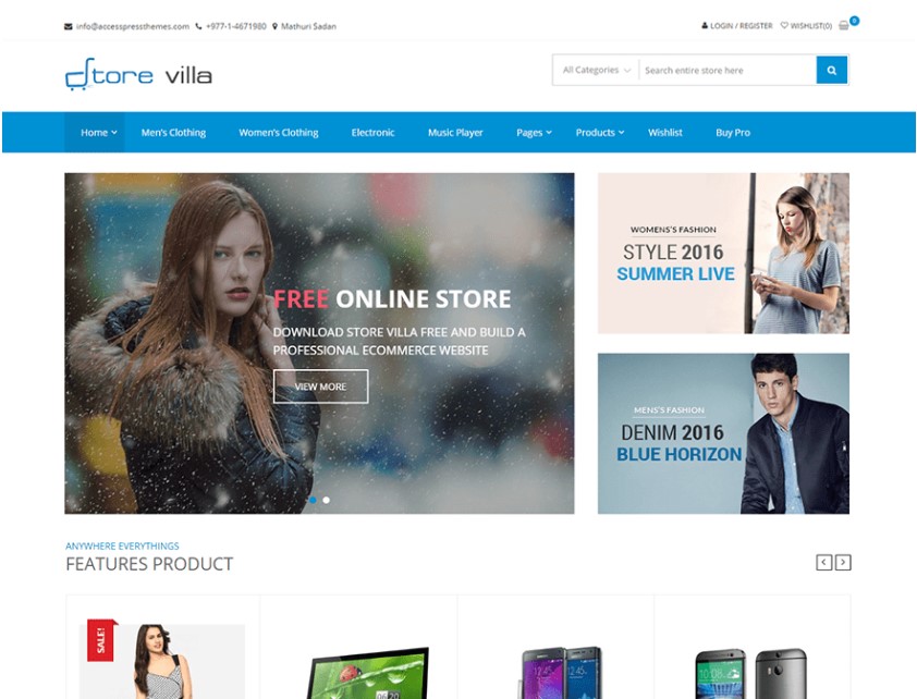 Store Villa тема WordPress WooCommerce для магазина одежды