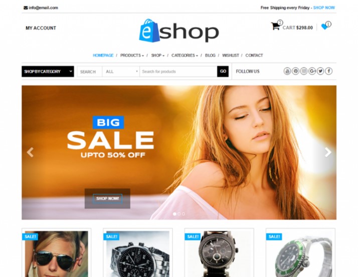 E-Shop тема WordPress WooCommerce