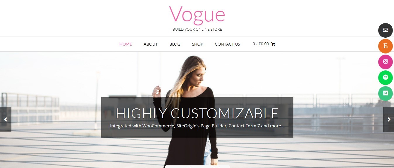 Vogue тема для ювелирного магазина