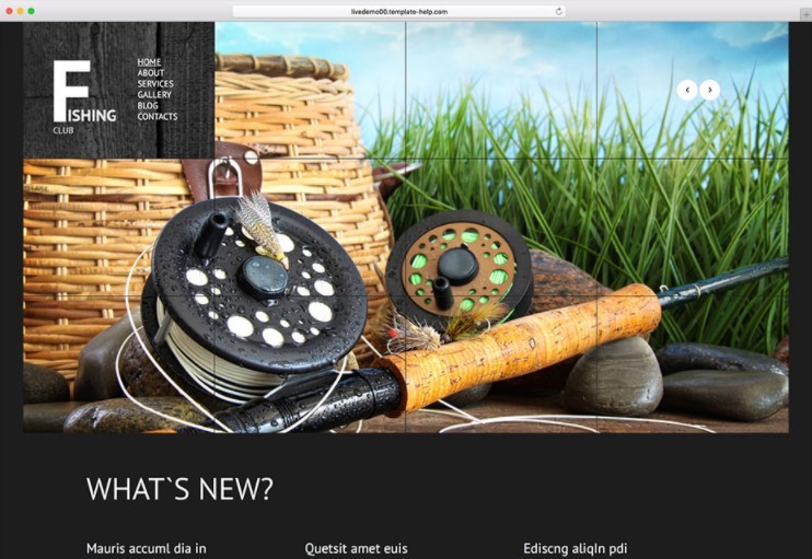 Fishing Club WordPress Theme тема для сайта клуба рыбаков