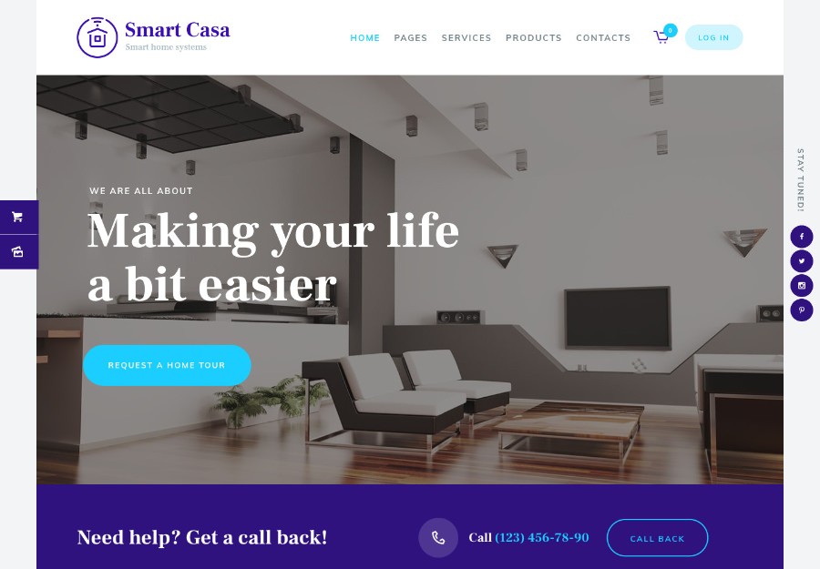 Smart Casa | WordPress шаблон для систем безопасности и автоматизации дома
