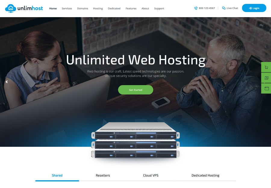 UnlimHost | WordPress шаблон для провайдера хостинга и интернета
