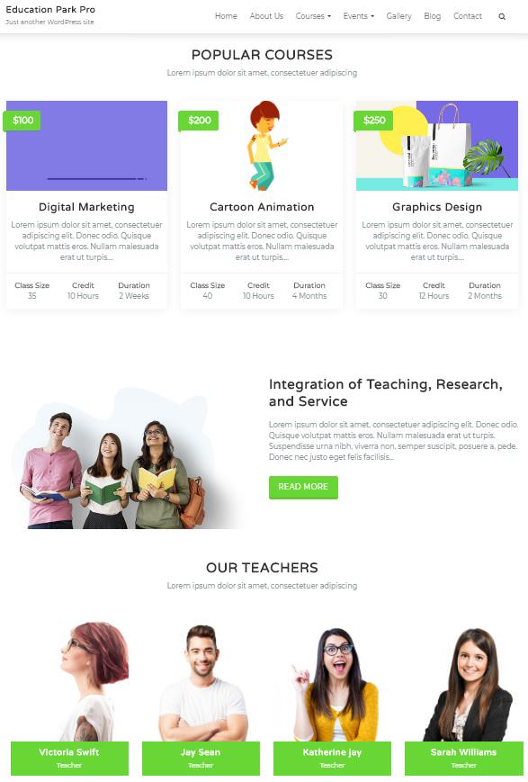 Education Park Pro тема для сайта школы