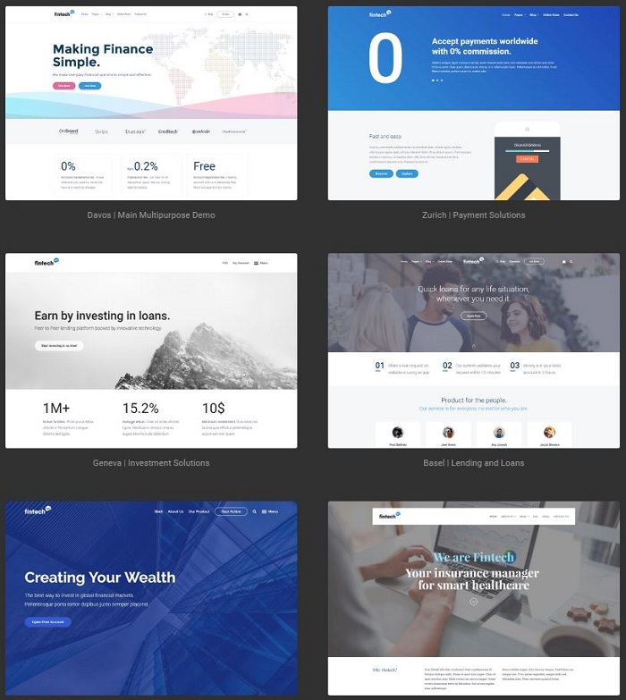 Fintech WP тема для финансового старттапа