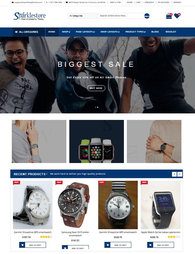 Sparklestore шаблон для интернет-магазина