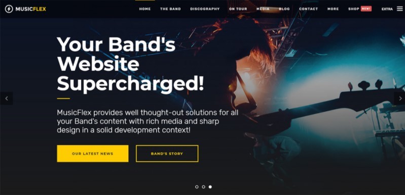 MusicFlex тема для сайта музыкальной индустрии WordPress