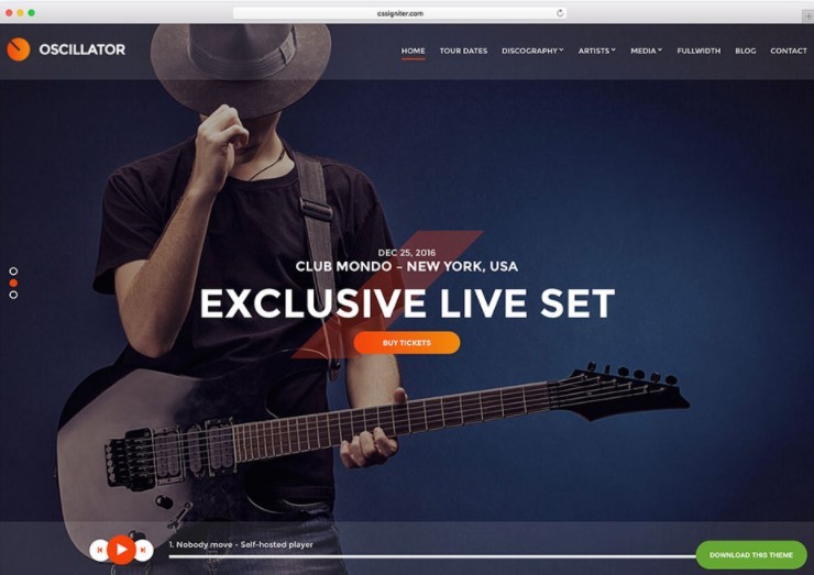 Oscillator музыкальная тема WordPress