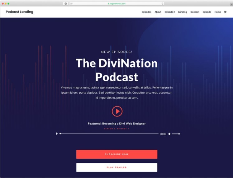 Divi тема для подкастов