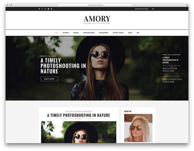 amory-минимальный-модный-блог-WordPress-сайт-шаблон