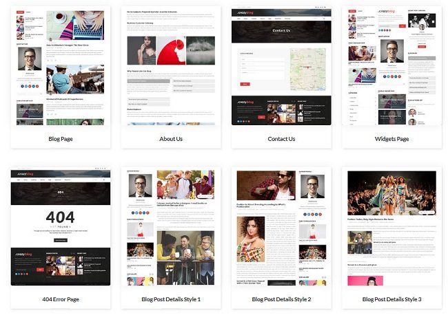 CrazyBlog готовые страницы