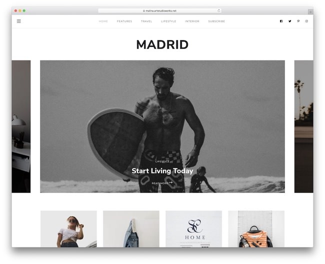 тема wordpress для личного блога malina