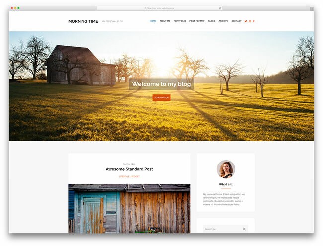 Утро-минимальный-WordPress-блог-тема