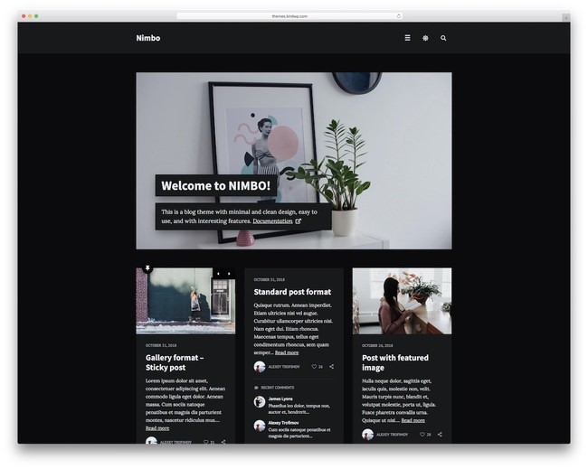 тема WordPress для личного блога nimbo