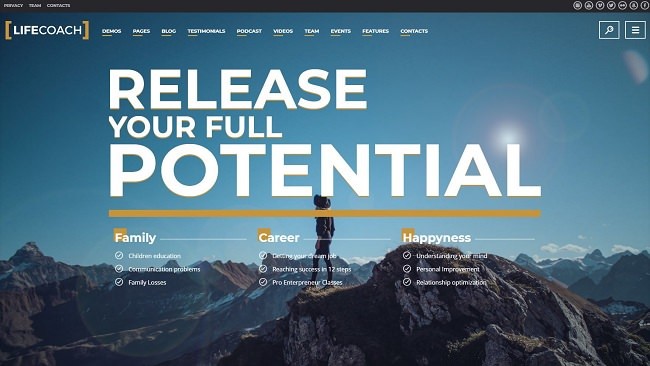 WordPress тема Life Coach для сайта тренера 2020