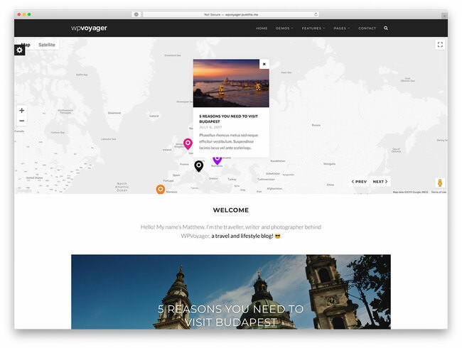 WordPress блог о путешествиях
