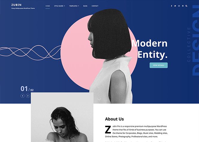 Zubin - это отзывчивая бесплатная многоцелевая тема WordPress