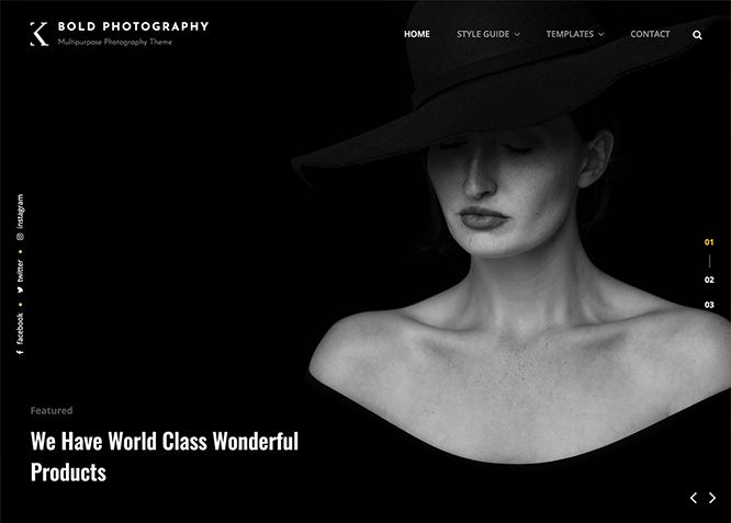 Bold Photography - это бесплатная мрачная многоцелевая тема WordPress для фотографий