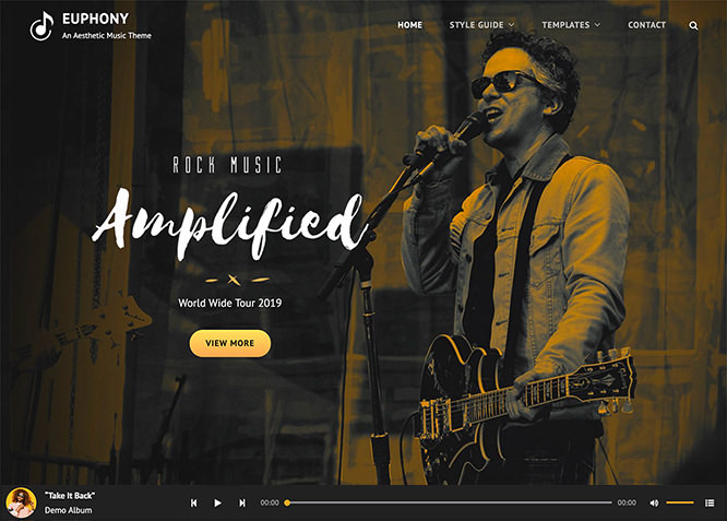 Euphony - это бесплатная музыкальная тема WordPress
