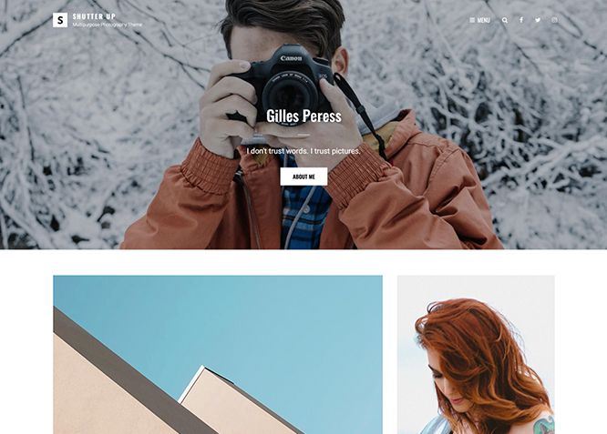 Shutter Up - креативная и элегантная многоцелевая тема WordPress для фотографий