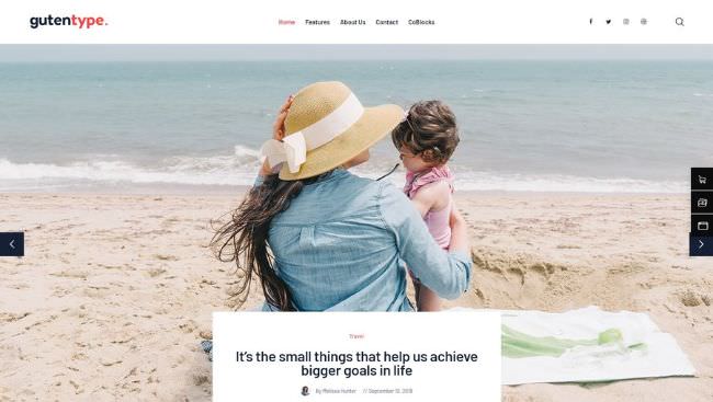 Gutentype | 100% Gutenberg WordPress шаблон для блога