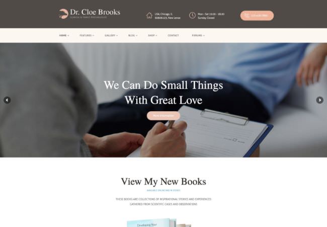 Cloe Brooks | WordPress шаблон сайта психолога