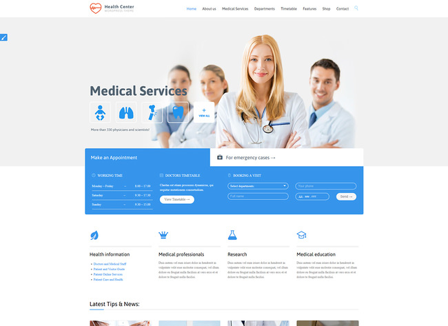 Врач и стоматолог | Медицинская тема WordPress