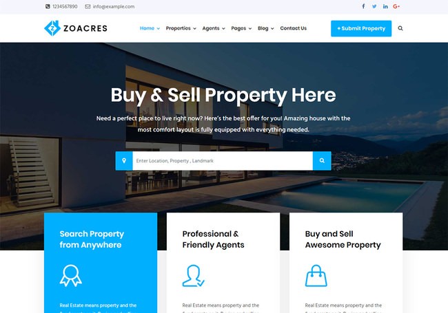 Zoacres - прекрасный шаблон для приобретения