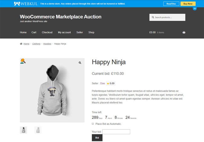 Плагин аукционов WordPress WooCommerce Marketplace