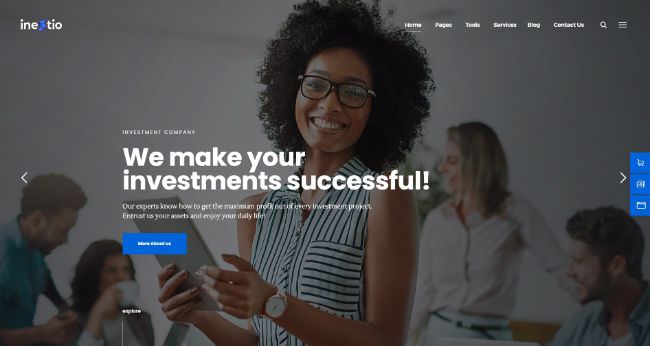 Inestio | Business & Creative WordPress шаблон для креативного и бизнес портфолио