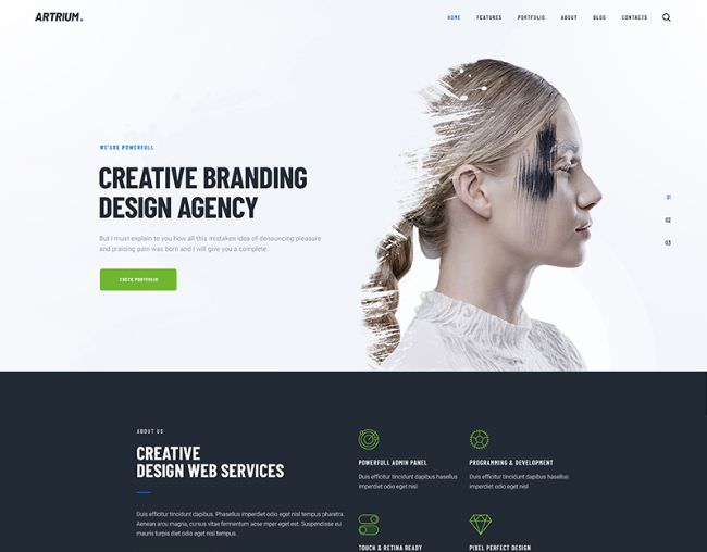 Artrium | WordPress шаблон для креативного портфолио