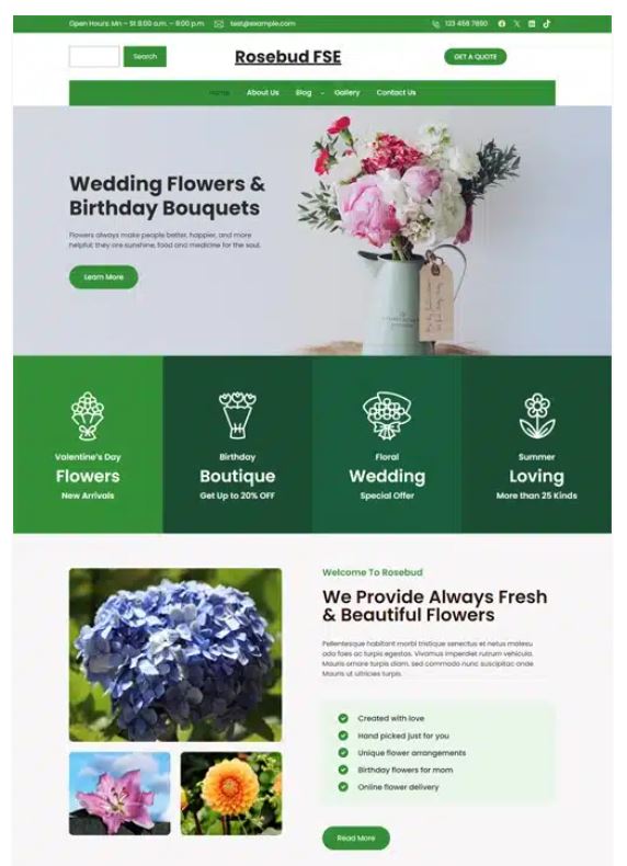 Rosebud FSE бесплатный шаблон