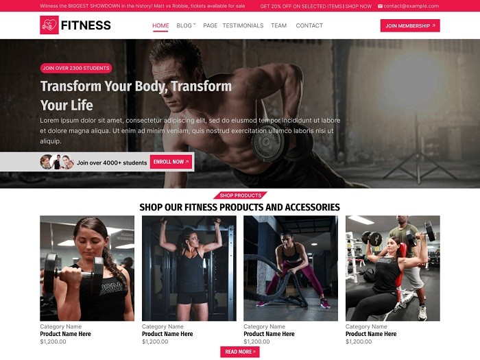 Бесплатная фитнес-тема WordPress