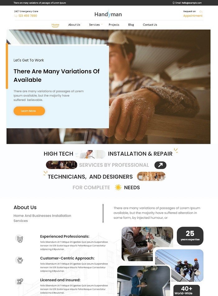 Expert Handyman бесплатная тема Вордпресс