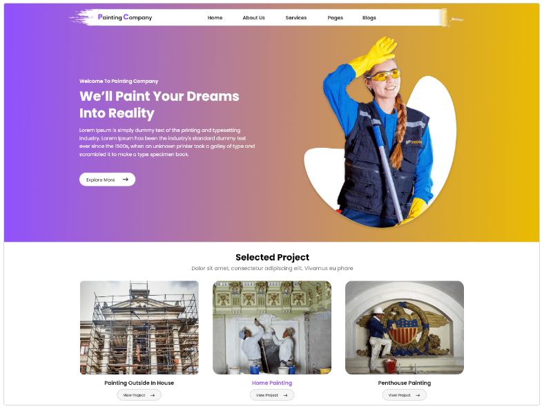 Painting Company бесплатная тема WordPress