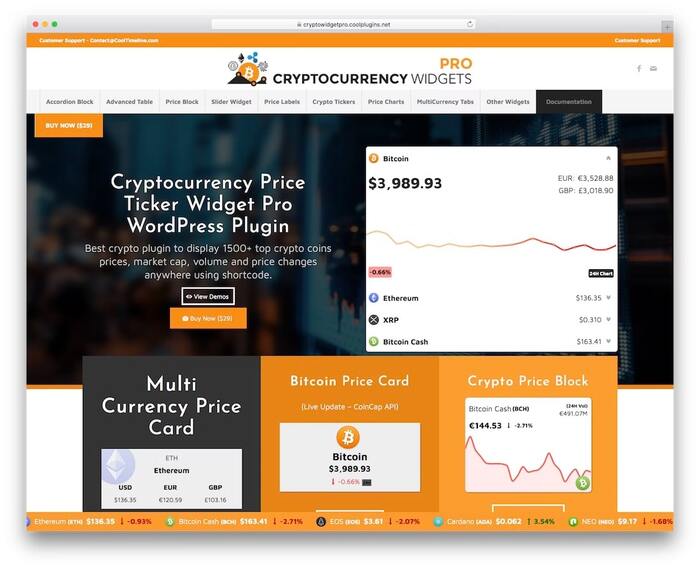 Cryptocurrency Widgets Pro