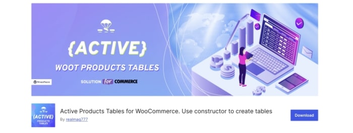 Active Products Tables for WooCommerce