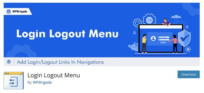Login Logout Menu